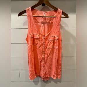 Aeropostale Orange Button Tank Top- Size Medium